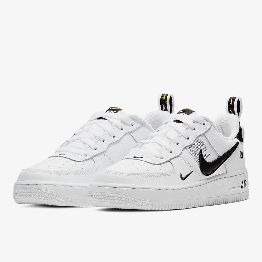 Nike Air Force 1 Low LV8 Utility White Black Shoes GS AR1708-100 PS AV4272-100